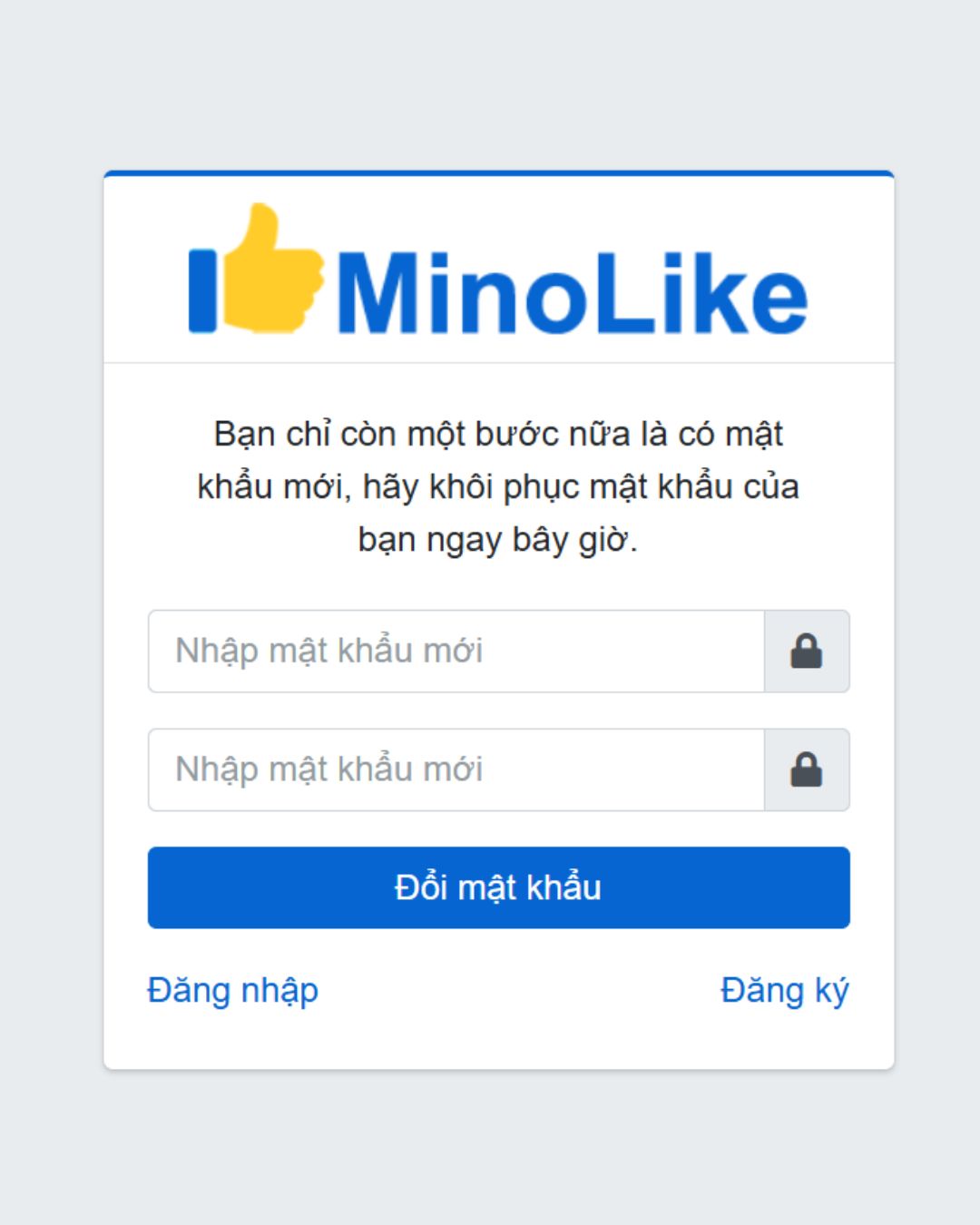 đặt lại mật khẩu mới